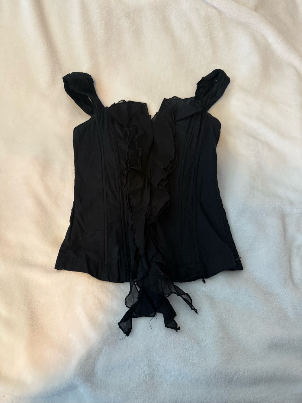 Black Ruffled corset Sleeveless Women’s Top